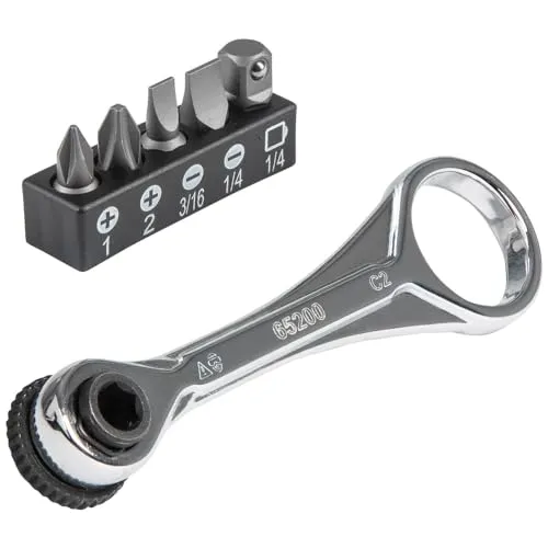 KLEIN TOOLS 65200 | Mini-Ratschenset 5-teilig | Schlankes Profil für enge Arbeitsbereiche | 1/4