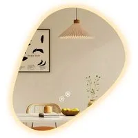 Emke LED Badspiegel 80 x 60 cm mit Anti-Beschlag und dimmbaren Lichtfarben