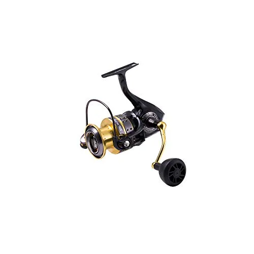 ABU GARCIA Superior Spinnrolle 5000H Grau/Gold - Spinning-Rolle mit 4 HPCR-Kugellagern und wasserdichtem Carbonmatrix-Hybrid Brems-System für zuverlässigen Einsatz beim Angeln.