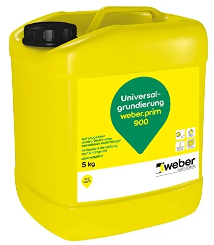 weber.pim 900 Universalgrundierung 5,00 Liter - Hochwertige Grundierung für zementäre Abdichtungen, verbessert die Haftung auf mineralischen Untergründen, gebrauchsfertig und lösemittelfrei.