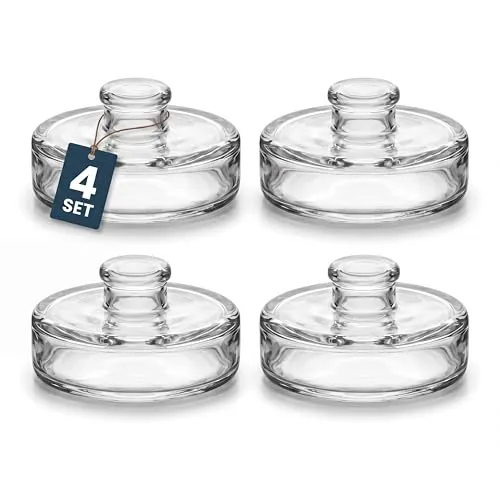 HOMELYN 4er Set Fermentiergewichte (⌀7cm) I Glasgewichte zum Fermentieren I Für ideales Fermentieren von Sauerkraut, Kimchi & Co.