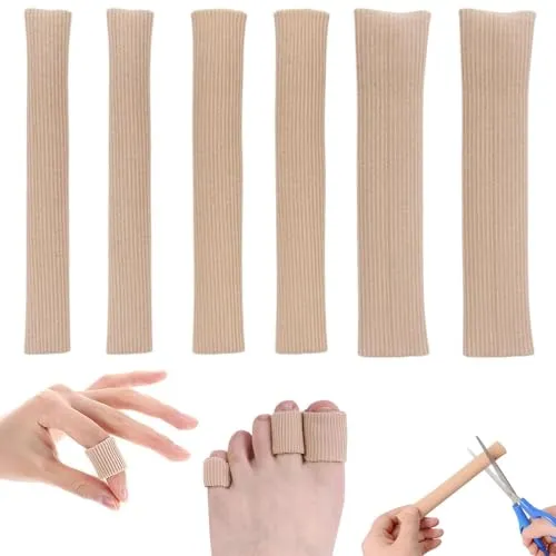 Stück 3 Größe Zehenschutz, Gel Zehen Kissen Tube, Schneidbar Zehenkappen, Zehentrenner Silikon, Soft Toe Cushion Tube, Schlauchbandage für Kissen Schwielen Blasen Mais, Zehen und Finger (S, M, L) 6