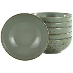 Creatable Schüsselset 6-teilig, Grau, Keramik - Schalen & Schüsseln: Stilvolles 6-teiliges Schüsselset aus Steinzeug im angesagten Used-Look, mikrowellengeeignet und spülmaschinenfest, perfekt für Müsli, Salat oder Dips.