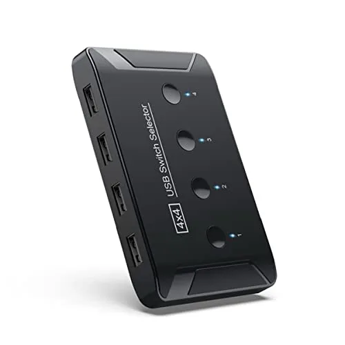 Chenyang KVM USB 2.0 HUB Switch Selector 4 Port PCs teilen 4 Geräte für Tastatur Maus Scanner Drucker