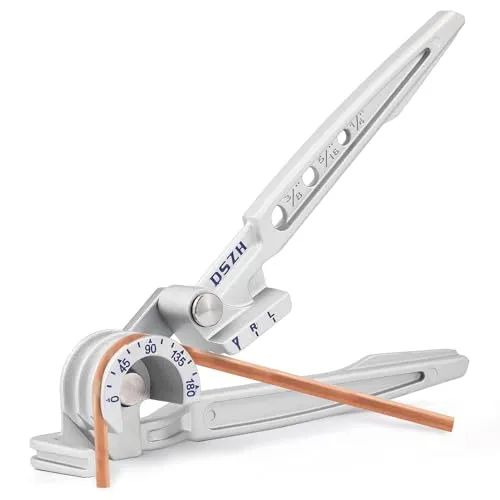 Bonvoisin Manuelle Rohrbiegemaschine 3 in 1 (1/4 ’’ 、 5/16 ’’ 、 3/8 ’’) Rohrbiegewerkzeug 0-180 Grad Kupferrohr-Biegewerkzeuge für Rohre aus Kupfer, Messing, Aluminium und weichem Metall