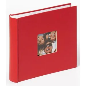 walther-design Fotoalbum ME-110-R Fun, Memoalbum, 24 x 22 cm, 100 weiße Seiten für 200 Fotos, rot