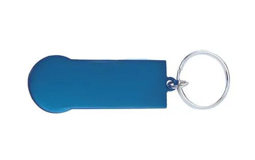 Best Offer Schlüsselanhänger Metall-Schlüsselanhänger mit Einkaufschip / Farbe: blau