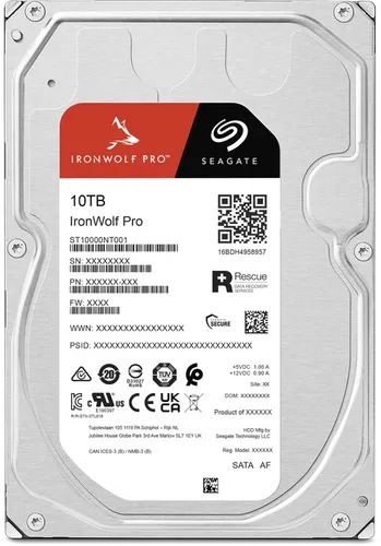 Seagate IronWolf Pro NAS HDD ST10000NT001 - 10 TB 3,5 Zoll SATA mit 256 MB Cache, leise und stromsparend für 24/7 Dauerbetrieb