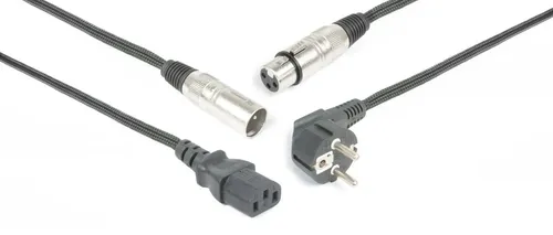 PD Connex AUDIO KOMBIKABEL SCHUKO - XLR F / IEC F - XLR M 10m