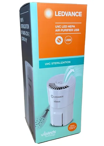 Ledvance UVC LED Luftreiniger HEPA Air Purifier - Effizienter Luftreiniger für Büro und Zuhause, bietet 3 Reinigungsstufen und schützt vor Bakterien und Viren. Tragbar und kabellos für flexible Anwendung.
