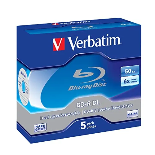 Verbatim BD-R DL 50GB 6X 5 Pack Scratchguard surf., 43748