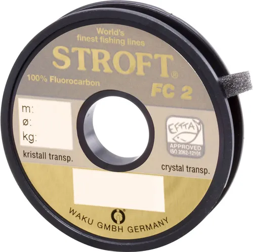 Stroft FC2 0,27mm 6,0kg 25m Kristall Transparent Fluorocarbon Angelschnur Vorfach