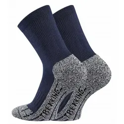 TippTexx 24 Sportsocken 2 Paar COOLMAX Trekkingsocken Wandersocken mit Frotteesohle blau 43-46