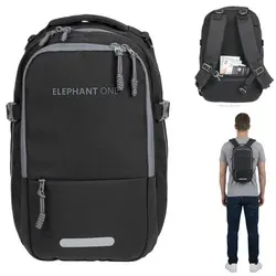 Rucksack Handgepäck klein Flugzeug Reiserucksack Herren Laptoprucksack Ryanair Wizz 40x25x20 cm Travel Elephant Fly small ECO 13131 Schwarz Grau +... - Schwarz/Grau