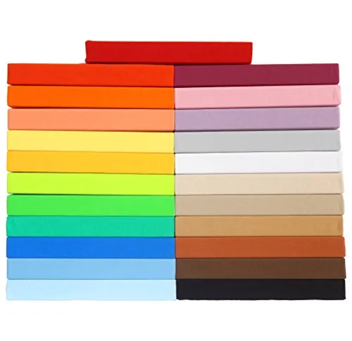 Gerald Wittmann Spannbettlaken 140x200-160x200 cm, 100% Baumwolle Jersey, Sonnen-gelb