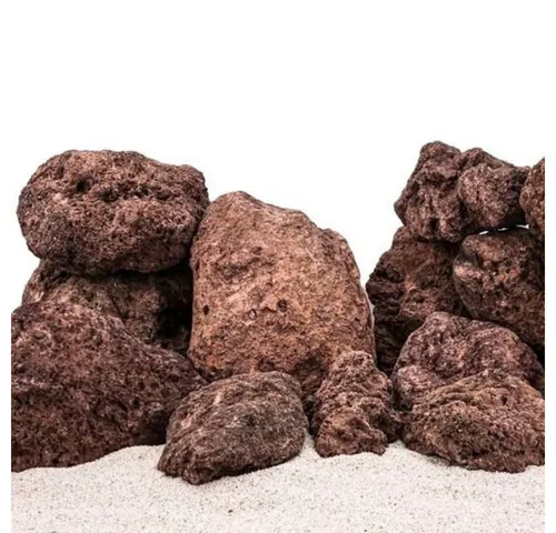 Aquaone Natursteine Lavastein rot 25 Kg Mix - Aquarium-Becken mit roten Lavasteinen, ideal für Aquascaping. Leicht, porös und strukturiert, schaffen sie ein edles Farbenspiel mit Pflanzen und Wurzeln.
