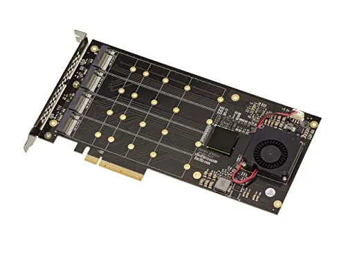 KALEA-INFORMATIQUE PCIe 3.0 x8 M2-Controller-Karte für 4 M.2 NVMe SSDs