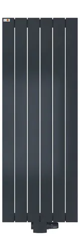 MERT Design Badheizkörper TEO, Anthrazit RAL 7016 - Heizkörper in Anthrazit RAL 7016, 1200 mm hoch und 450 mm breit. Mit 749 Watt Leistung ideal für moderne Bäder und sorgt für wohlige Wärme.