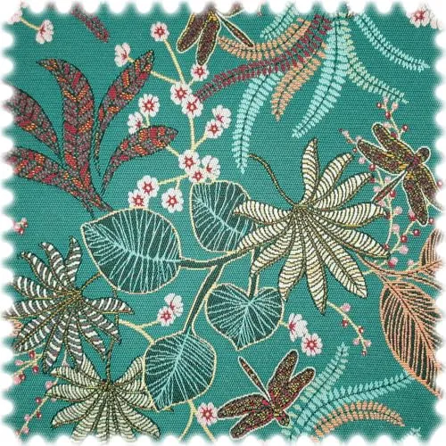 Jacquard Flachgewebe Möbelstoff Planta Türkis - Vielseitig und Robust - Hochwertiger Möbelstoff in Türkis, ideal für kreative Projekte. Mit einer Breite von 140 cm und einer langlebigen Polyesterzusammensetzung eignet er sich perfekt für Polsterarbeiten und Dekoration.