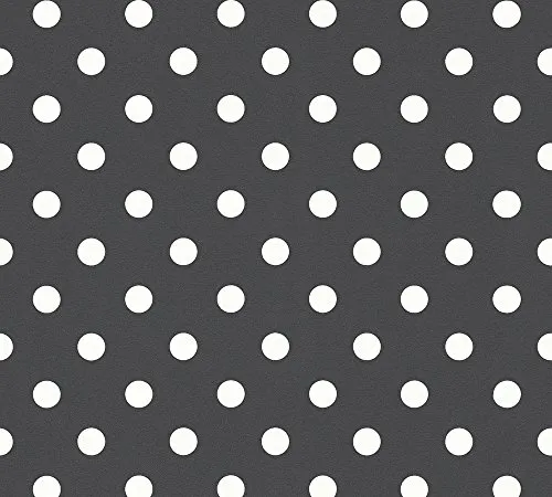 Thomas Vliestapete Dots Tapete gepunktet 10,05 m x 0,53 m schwarz weiß Made in Germany TLT009
