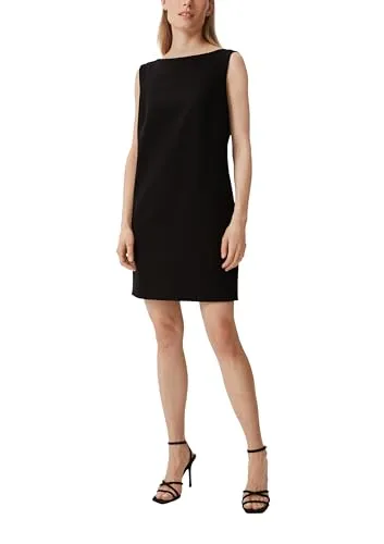 Comma Kleid mit Piquéstruktur in schwarz von comma,