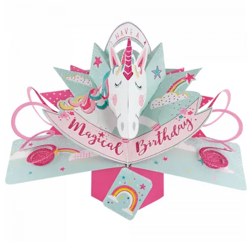 Geese Design-Trends Grußkarten Grußkarte PopUp 'Magical Birthday' Einhorn