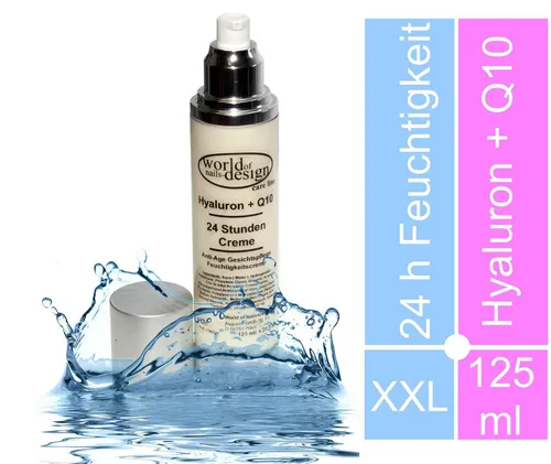World of Nails-Design Feuchtigkeitscreme 24 Stunden Creme Hyaluron + Q10, Anti-Aging