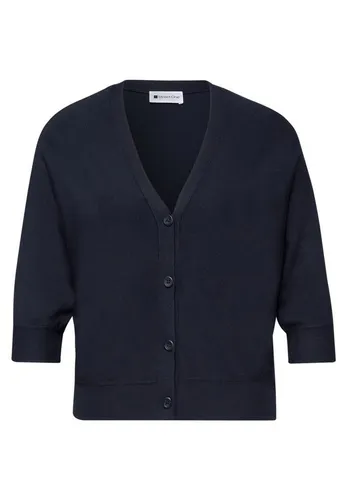 Street One Damen Cardigan Cosy V-Ausschnitt - Gemütliche Strickjacke mit 3/4-Ärmeln in Unifarbe, perfekt für lässige Looks und vielseitig kombinierbar.