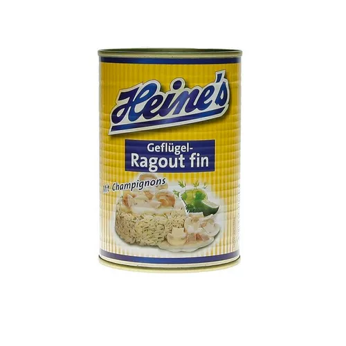 Heines Geflügel Ragout Fin mit Champignons klassische Vorspeise 400g