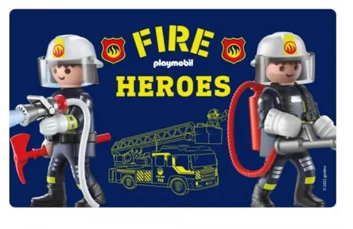 Frühstücksbrettchen Playmobil Fire Heroes 23,5x14cm Frühstücksbrett Feuerwehr