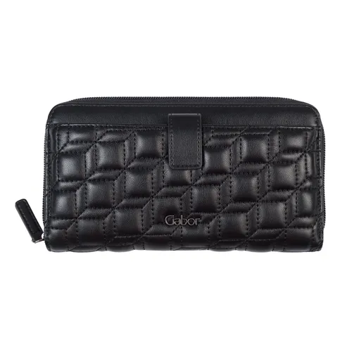 Gabor Hella Long Zip Wallet XL 897160 - Stylische 2in1 Geldbörse - Elegante Damen Geldbörse in Schwarz, mit abnehmbarem Schultergurt und praktischem Reißverschluss-Hauptfach. Ideal für den Alltag und stylisch im Design.