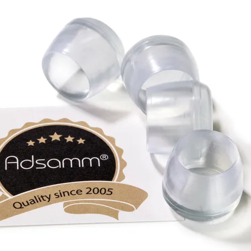 Stuhlbeinkappen | Ø 18 mm | Transparent | rund | Möbelgleiter für Stahlro... 4 x