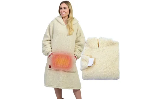 Wohndecke Deckenhoodie beheizbar, Decke mit Ärmeln, Decke zum anziehen, NorthHeat, Premium Qualität, extra flauschig, auch als Teddy Stoff