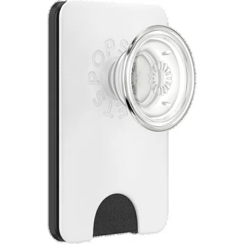 PopSockets Telefon-Geldbörse mit MagSafe - White - Handy-Griffe mit erweiterter Funktionalität: Diese elegante Geldbörse hält bis zu 3 Karten sicher und ermöglicht kabelloses Aufladen. Ideal für MagSafe-Nutzer!