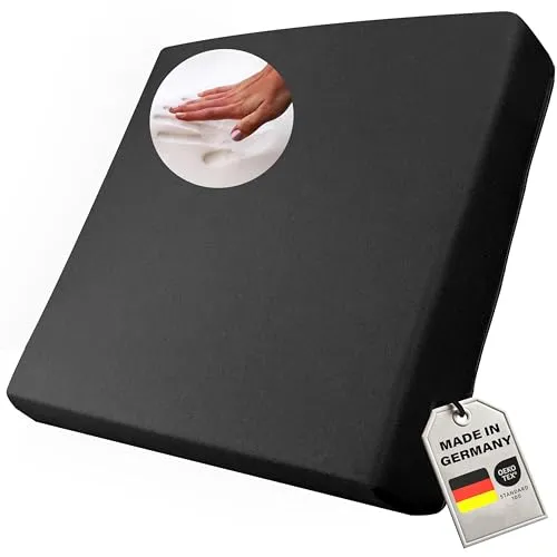 Supply24 since 2004 Orthopädisches Anti Dekubitus Gelschaum-Sitzkissen 40x40x10 cm – Made in Germany | (Schwarz, RG 60 (weich) Polyesterbezug)