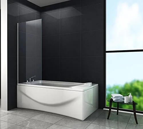 Fixe Duschtrennwand STURDO 70 x 140 für Badewanne - Duschkabine aus 6 mm Sicherheitsglas mit Easy-Clean-Oberflächen und Wandausgleich bis 15 mm für einfache Installation und Pflege.