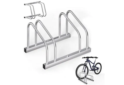 MONZANA® Fahrradständer für 3 Fahrräder - Stabiler Radständer aus rostfreiem Stahl - Sonstige Fahrradteile - Hochwertiger Fahrradständer für bis zu 3 Fahrräder mit 37 cm Radabstand, ideal für alle gängigen Reifenbreiten von 30-65 mm, einfach zu montieren und platzsparend.