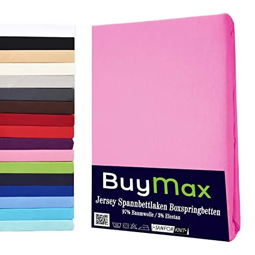 Buymax Spannbettlaken für Wasserbetten und Boxspringbetten in pink von Buymax