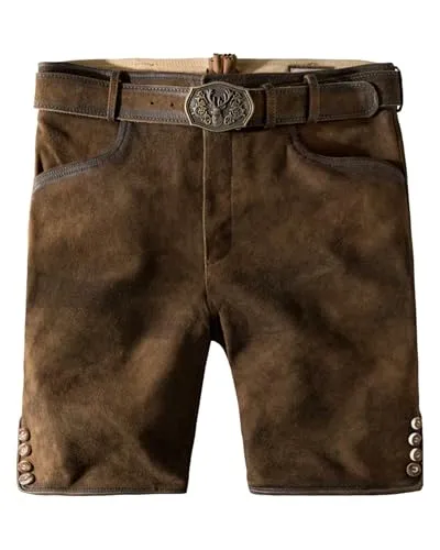 Stockerpoint Trachtenlederhose Fred Herren, braun - Trachtenhosen aus 100% Leder, strapazierfähig und im Casual-Stil. Ideal für festliche Anlässe oder gemütliche Freizeitaktivitäten.