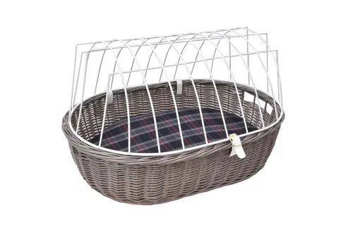 Aumüller Tierfahrradkorb - Vintage Fahrrad-Tierkorb mit Halter für Gepäckträgermontage - Fahrradkörbe für sichere Radtouren mit Ihrem Vierbeiner! Der Aumüller Tierfahrradkorb bietet eine waschbare Einlage und Sicherheitsdrahtkuppel, belastbar bis 15 kg.