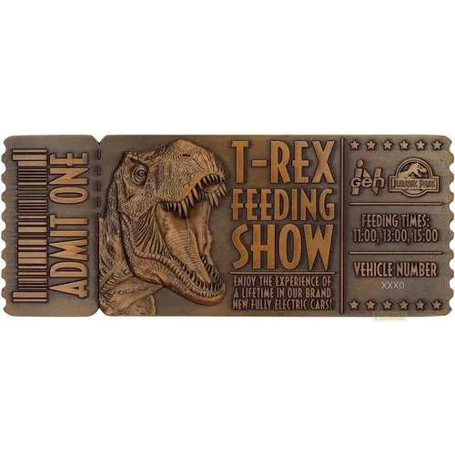 Fanattik Jurassic Park Replik 1/1 Feeding Show Ticket - Einzigartiges Kostüm Accessoire - Party und Kostüm Accessoire, detailgetreue Replik für Jurassic Park Fans und perfekte Ergänzung für dein Kostüm.