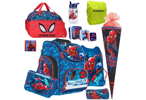 Produktbild KiddiBex Schulranzen Spiderman 4tlg. Set – Ergonomischer Ranzen für Jungen