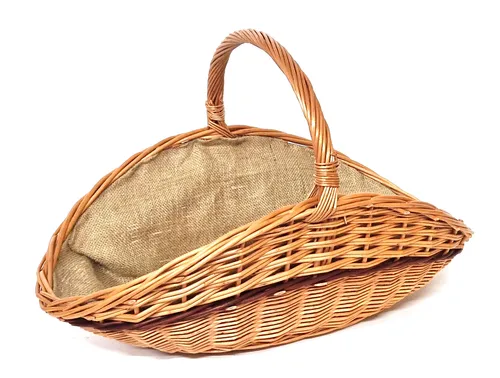 Kaminkorb Holzkorb aus Weide mit Jute 60 x 38 cm - Aschesauger - stilvoller und praktischer Holzkorb aus Weide, ideal für die ordentliche Aufbewahrung von Kaminholz