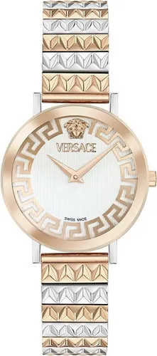 Versace Daedalus VE9A00324 Damen-Armbanduhr - Elegante Damen-Armbanduhr mit Quarzwerk, aus robustem Edelstahl und einem stilvollen, zweifarbigen Armband. Ideal für jeden Anlass, kombiniert Funktionalität mit zeitlosem Luxus.