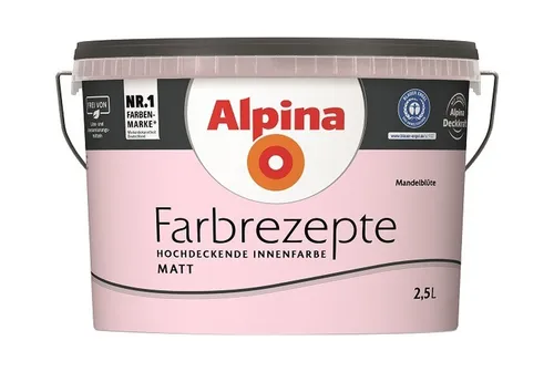 Alpina Farbrezepte Mandelblüte matt 2,5 Liter - Innen- & Außenfarben, ideal für den Innenbereich mit mattem Glanzgrad, perfekt für alle Zimmer und schafft eine warme Atmosphäre.