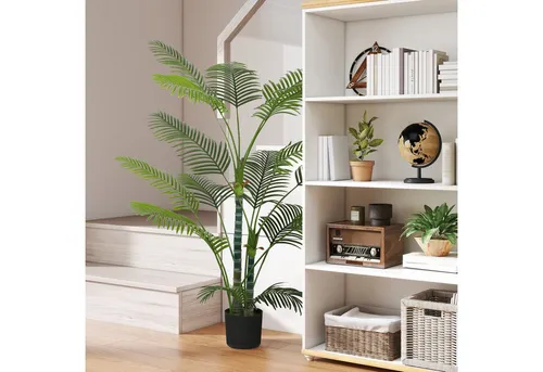 Homcom Künstliche Palme 175 cm - Künstliche Pflanzen für pflegeleichte Dekoration, UV-beständig und ideal für drinnen und draußen, bleibt ganzjährig üppig und grün ohne Gießen oder Beschneiden.