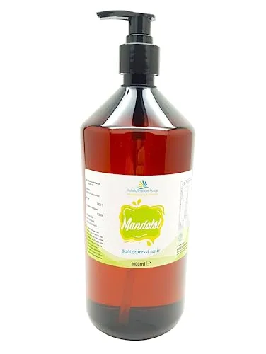 Mandelöl 1000 ml – kaltgepresst, naturrein, 100% reines Lebensmittelöl aus Mandeln (Prunus amygdalus dulcis) – schonend gepresst & vielseitig verwendbar Mandelöl