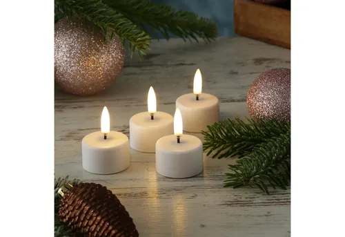 UYUNI Lighting LED-Kerze LED Mini Teelichter 4 Stück aufladbar 4cm Timer Außen Feier Tischdeko (4-tlg)