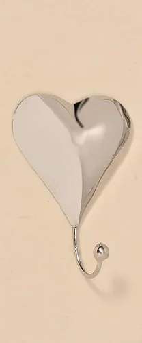 BOLTZE GRUPPE GmbH Dekohaken Garderobenhaken Herz Edelstahl silber H.12 cm