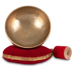 XDrum Omshanti Klangschale 25 cm Komplett Set - Esoterik: Handgehämmerte Klangschale aus 7 Metallen, ideal für Meditation und Therapie, inklusive Kissen und Schlägel im Spar-Set.